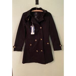 CREATMO US Women's Trench Coat Double-Breasted Classic Lapel Overcoat Belted Sm